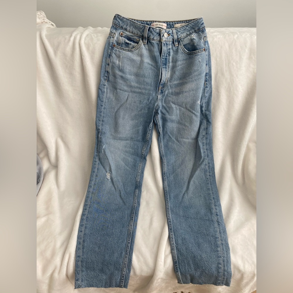 GUESS MOM JEANS LIGHT BLUE DENIM